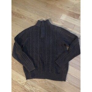 Angelo Gianni Mens Small 4 Button Chunky Knit Sweater Long Sleeve Mock Neck